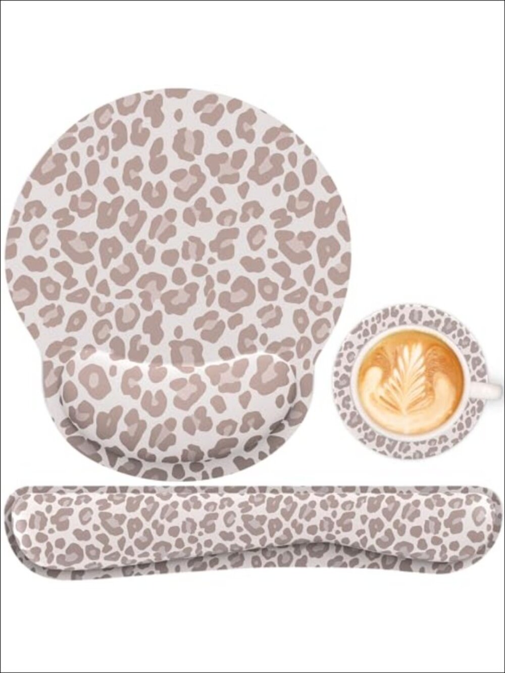 Ergonomic Mouse Pad & Keyboard Wrist Rest Set Memory Foam Lycra